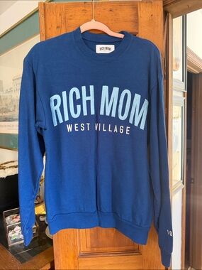 Rich Mom Blue Crewneck Sweatshirt